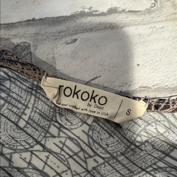 Rokoko Elegant Patterned Short Sleeve Dress small polyester - Picture 7 of 12